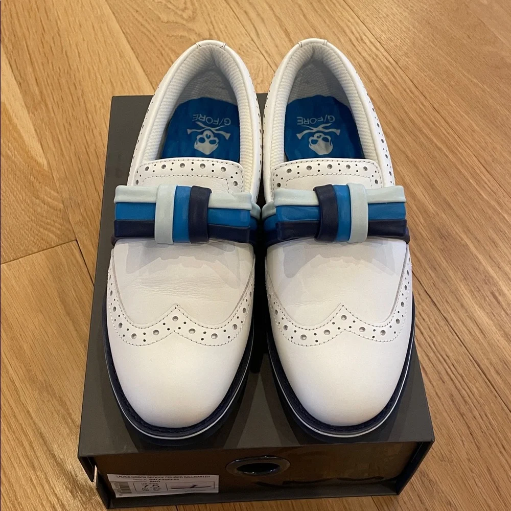 G/FORE WOMEN'S RIBBON BROGUE CRUISER GALLIVANTER GOLF SHOES NWT blue ribbon - Picture 2 of 7